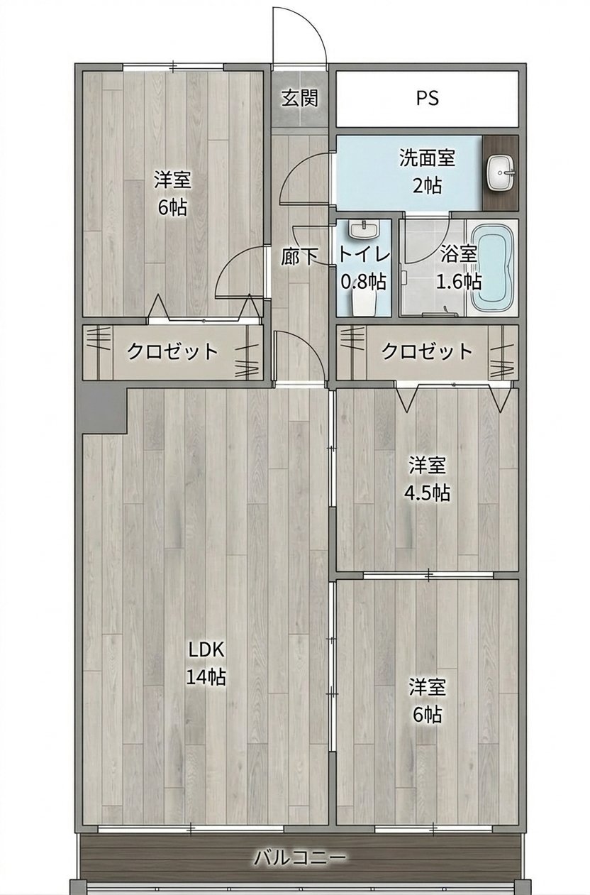 セブン牛田 間取り図